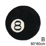 S-JIANG Simulation Biljard 8 Ball Matta Rund Tufting Mjuka stolar blackB 80*80cm