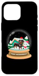 Coque pour iPhone 16 Pro Max Dachshund Santa Funny Xmas Lights Merry Christmas Snowball