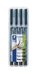 STAEDTLER 31-9WP4GS Lumocolor Permanent Pen Set - Assorted Line Widths, Black (P