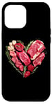 Coque pour iPhone 12 Pro Max Graphique culinaire pour la Saint-Valentin, barbecue, viande de bœuf crue, cœur, papa et chef