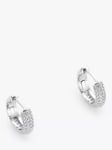 kate spade new york Mini Stone Pave Hoop Earrings, Silver