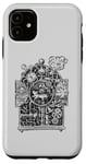 Coque pour iPhone 11 Horloge de course à pied en hickory style steampunk, souris