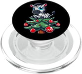 Joli arbre de Noël zèbre Père Noël dessin animé PopSockets PopGrip pour MagSafe