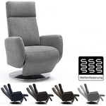 Cavadore Cobra Fauteuil Relax Inclinable Réglable en Continu, Taille Ergonomique M, Charge Max 130 kg, 71 x 110 x 82 cm, Gris Clair