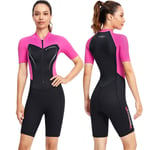 1.5mm Neoprene Men Women Short Sleeve Wetsuit One-piece Shorty Diving Suit UK