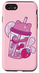 Coque pour iPhone SE (2020) / 7 / 8 Kawaii Tasse à jus mignonne à la fraise Anime Comic Esthétique