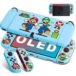 Xcitifun Coque de Protection conçue pour Nintendo Switch OLED – Coque en TPU pour Filles, garçons, Enfants – Joy-Con Mignon Kawaii Joy-Con – Coque Compatible avec Manette Nintendo Switch OLED – Bleu