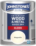 Johnstone's Wood & Metal Interior Exterior Quick Dry Gloss Paint 750ml- Magnolia