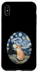 Coque pour iPhone XS Max Robe Nuit Étoilée et Robe Van Gogh Chat Orange Chat Roux