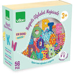 Vilac - 6702 - Magnets Alphabet Minuscule - 56 pièces - en bois - Jouet De Premier Age - A partir de 2 ans - Pour faire ses premiers mots - Formes des lettres - Amusant - Jeu d’éveil