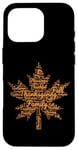 iPhone 16 Pro Thanksgiving Maple Leaf Word Cloud for Family Tradition Fall Case