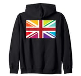 Rainbow Colors, United Kingdom The Union Jack Flag Zip Hoodie