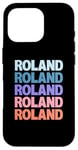 Coque pour iPhone 16 Pro Funny Modern Repeated Text Design Roland