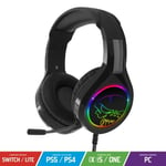 CASQUE PRO-H8 RGB Rainbow compatible PS5 ? XBOX SERIES X | S Avec Arceau suspendu rembourré et coussinets en simili cuir