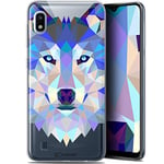 Caseink Coque pour Samsung Galaxy A10 (6.2) [Gel HD Polygon Series Animal - Souple - Ultra Fin - Imprimé en France] Loup