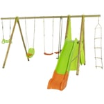 Trigano - Balançoire en bois poutre métal 2,30 m Techwood impala - 8 enfants