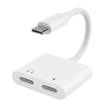 USB-C 2-i-1 Adapter för hörlurar och laddare