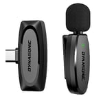 DYNASONIC DM-Pro 02 (2e génération) Microphone sans Fil Professionnel Android Type C. Micro-Cravate Lavalier pour Mobile (2,4 GHz) Facebook Tiktok Vidéo Vlog Youtube