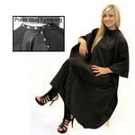 Hair Tools - Barber Hairdressing Hair Cutting Cape & Gown Unisex Black With Popp