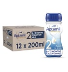 Aptamil Advanced 2 Follow On Baby Milk Ready to Use Liquid Formula, 6-12 Months, 200 ml (Pack of 12)