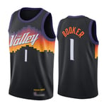 ZGRW Booker 2021 Saison Nouveau Jersey, Suns N ° 1 Respirant À Séchage Rapide Sweat en Treillis De Maille Confortable, Gilet sans Manches Basketball Uniforme Top Vêtement XL