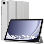 MoKo Coque pour Samsung Galaxy Tab A9+/A9 Plus 11 Pouces 2023, Étui à Rabat avec Support Mince Housse Antichoc Translucide Protecteur PC Tablette(SM-X210/X216/X218), Auto Réveil/Sommeil, Argent