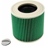 vhbw Filtre à cartouche compatible avec Kärcher WD 2250, WD 2.250, WD 3, WD 3.200, WD 2500 M aspirateur à sec ou humide - Filtre plissé, vert