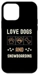 Coque pour iPhone 12 mini Love Dogs Snowboard Hommes Femmes Propriétaires de Chien Walker