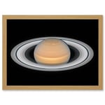 Artery8 Hubble Space Telescope Image Saturn Opposition 2018 Portrait Of Opulent Ring World Solar System Gas Giant Planet Artwork Framed A3 Wall Art Print