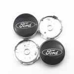 PCS Svart 60mm Bilhjul Center Cap Logo Emblem Dekal för Ford Focus Mondeo Fiesta Kuga Ran