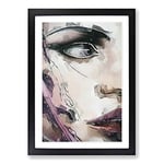 Big Box Art The Urban Woman in Abstract Framed Wall Art Picture Print Ready to Hang, Black A2 (62 x 45 cm)