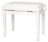 Banquette de Piano Clavier Numerique Siege Tabouret Banc Reglable Blanc Poli Fin