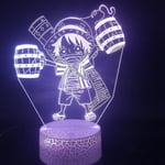 One Piece Kapten Luffy 3d Led Nattlampa Sovrum Bordslampa Färgförändring