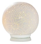 Gilde Lampe Boule Fleur - Porcelaine - Motif de Trous H 19 cm