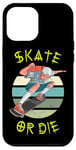 Coque pour iPhone 12 Pro Max Skate or Skate or Die - Skateboard rétro ado garçon