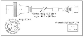 Cisco strømkabel - IEC 60320 C19 til IEC 60309 20A - 4.3 m