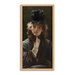 Artery8 Alfred Stevens The Parisian Sphinx C1880 Painting Framed Wall Art Print Long 25X12 Inch