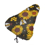 lucky-bonbon Bees Honeycombs and Flowers Fashion Waterproof Keep Dry Bike Seat Cover The Perfect Bicycle Seat Cover Waterproof Sunscreen And Dustproof For All Bicycle Exercise.