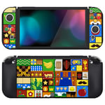 PlayVital ZealProtect Soft Protective Case for Nintendo Switch OLED, Flexible Protector Joycon Grip Cover for Switch OLED with Thumb Grip Caps & ABXY Direction Button Caps - Puzzle Adventure