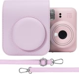 PU Housse de Protection en Cuir pour Fujifilm instax Mini 12/11 Instant Film Camera Sac de Voyage avec bandoulière réglable (Pollen de Fleurs, Coque de Protection Uniquement)