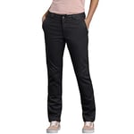 Dickies Women's Double Knee Work Pant with Stretch Twill Utility, Black, 6