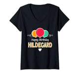 Womens Hildegard happy birthday saying V-Neck T-Shirt