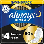 Always Ultra Sanitary Towels/Pads 4 x 20 Per Pack Sealed Size 4 New