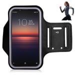 iPro Accessories Xperia 1 III/5 III/10 III/5 II/1 II /10 II/L4/5/1/10 Plus/10/L3/Xz2 Plus/Xz3/Xz2 Premium/Xz2 Armband Case, Sweatproof Armband with Running Earphone and Key Holder Case (BLACK)