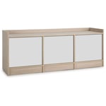 Vs Venta-stock - Meuble tv Moscú avec 3 Portes, Couleur Chêne/Blanc, 139 cm (Largeur) 40 cm (Profondeur) 54 cm (Hauteur)