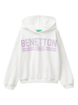 Benetton Kids' Logo Hoodie, Off White