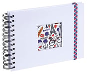 Exacompta - Ref. 15135E - FRENCH'CLASS spiral photo album - 50 photos - 50 white pages - size 23 x 16 cm - white cover in film-coated paper with elastic closure