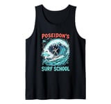 Mens Poseidon's Surf School Ride the Waves of Myth and Majesty Tank Top