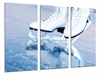 Tableau Moderne Photographique, Impression sur bois, Patinage artistique, Patin à glace, Lame, Blanc, 97 x 62 cm, ref. 26997