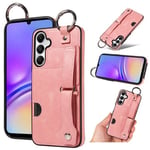 Samsung Galaxy A05s      Hand Strap PU Card Case    Pink